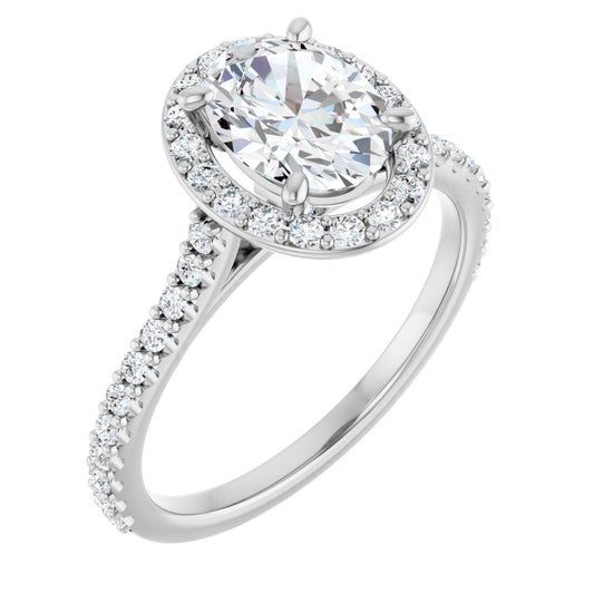 Oval Halo-Style Engagement Ring