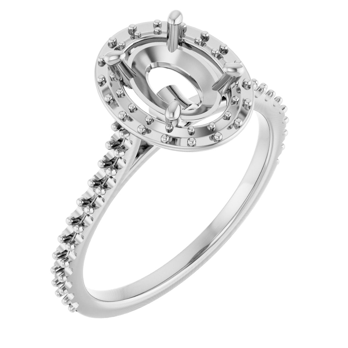 Oval Halo-Style Engagement Ring