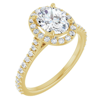 Oval Halo-Style Engagement Ring