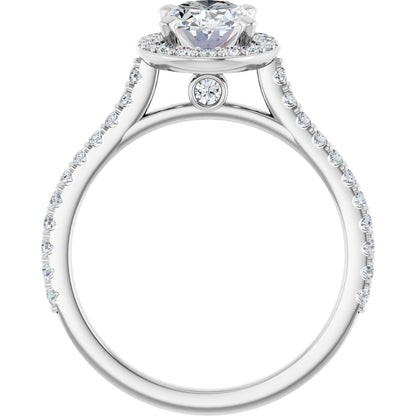 Oval Halo-Style Engagement Ring