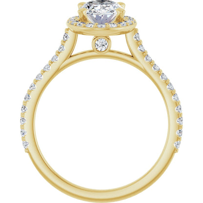 Oval Halo-Style Engagement Ring