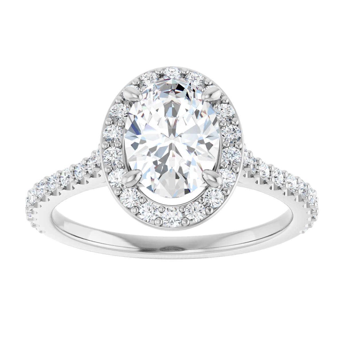 Oval Halo-Style Engagement Ring