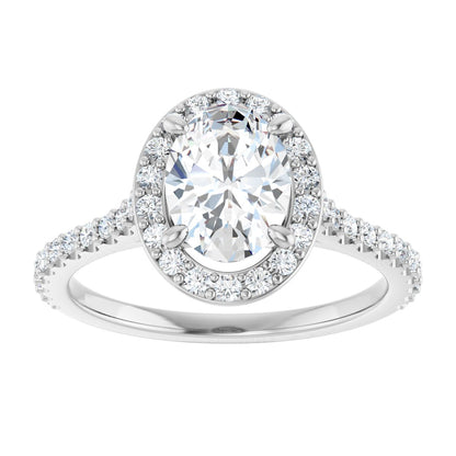 Oval Halo-Style Engagement Ring