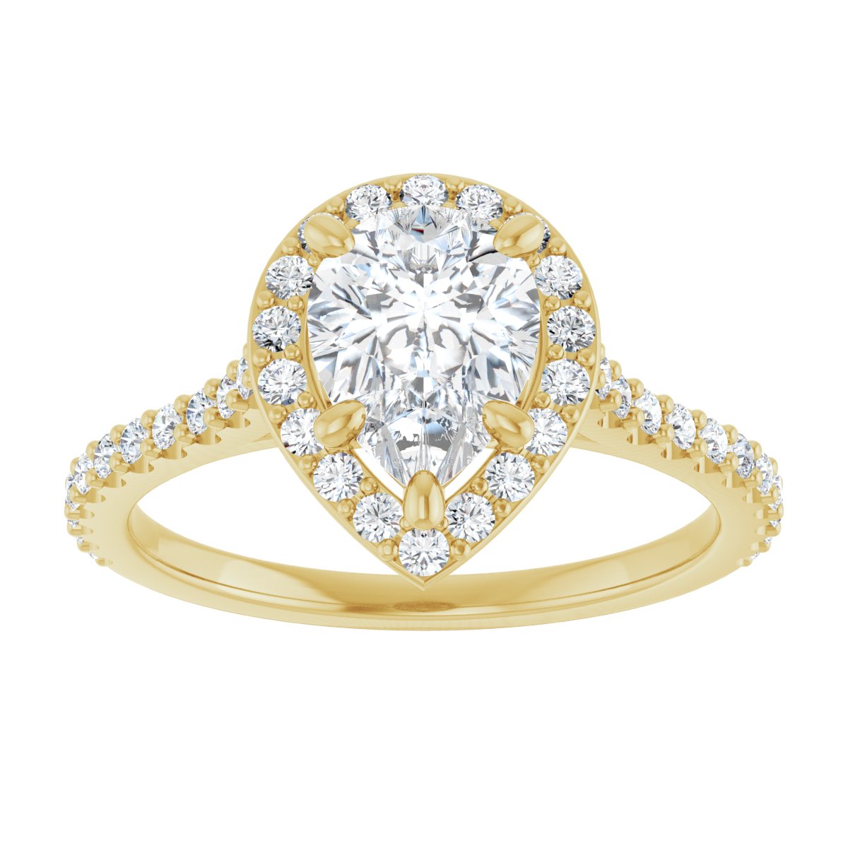 Pear Halo-Style Engagement Ring