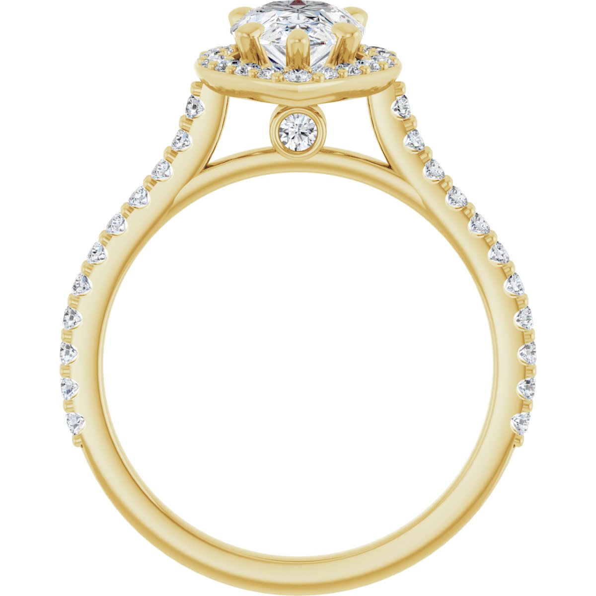 Pear Halo-Style Engagement Ring