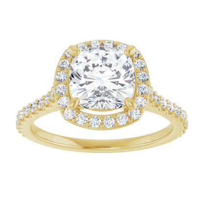 Cushion Halo-Style Engagement Ring