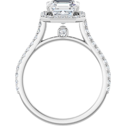 Asscher Halo-Style Engagement Ring