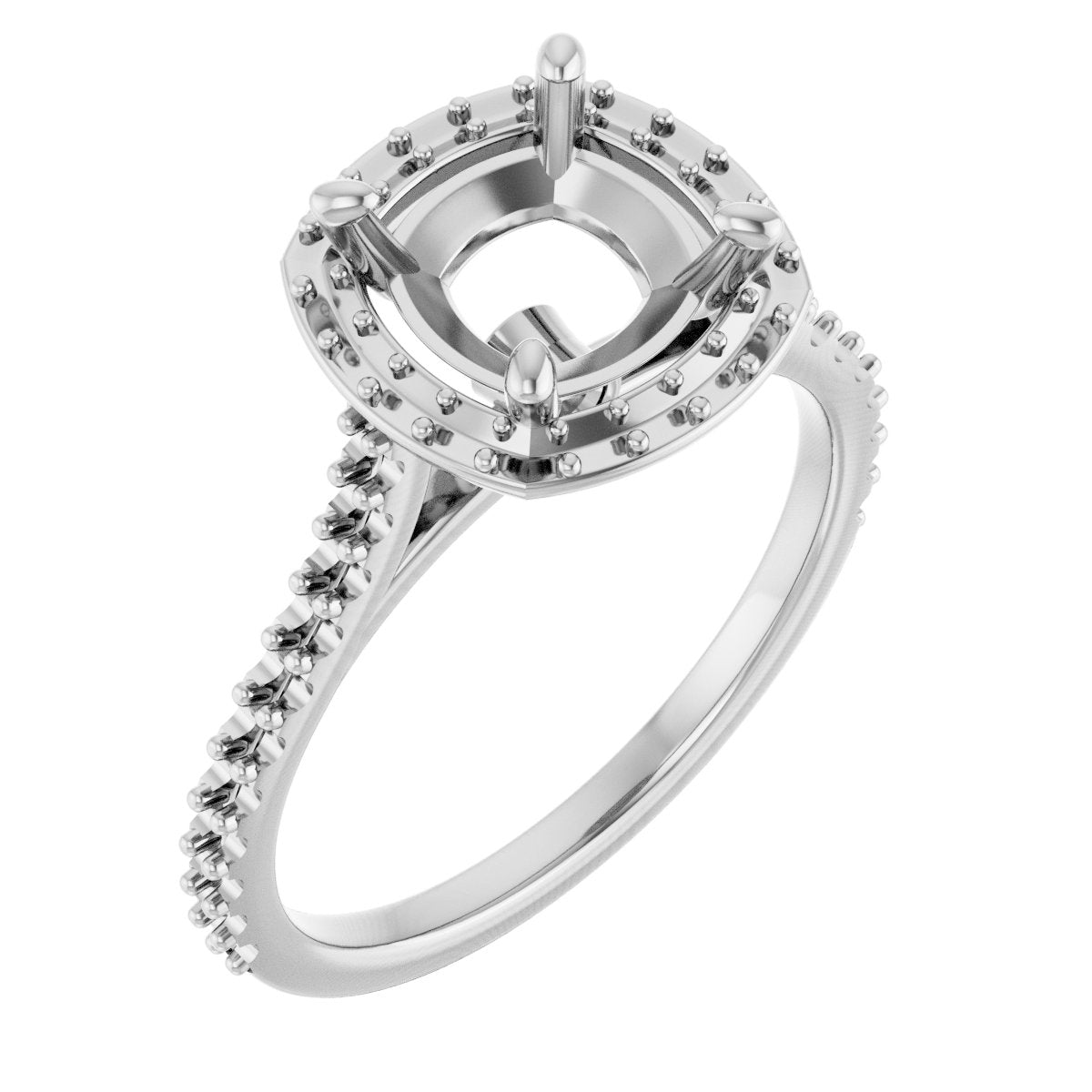 Cushion Halo-Style Engagement Ring