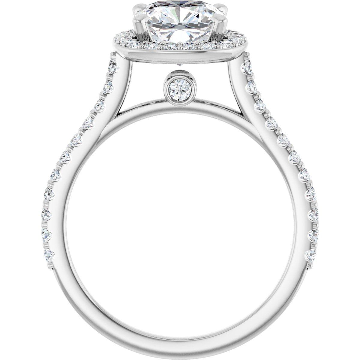 Cushion Halo-Style Engagement Ring