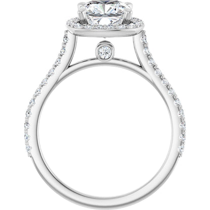 Cushion Halo-Style Engagement Ring