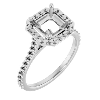 Asscher Halo-Style Engagement Ring