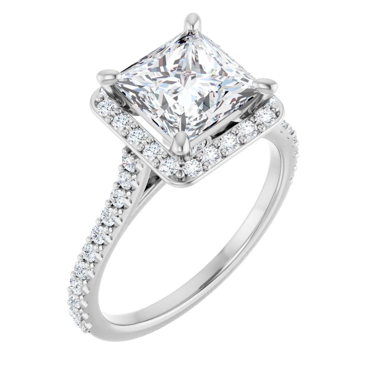 Princess Halo-Style Engagement Ring