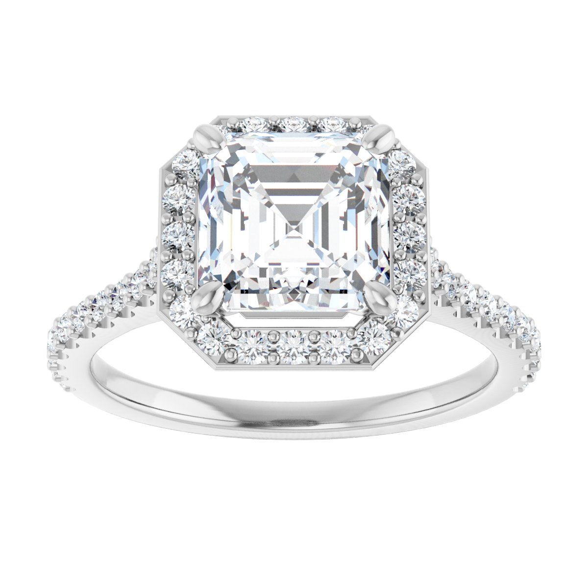 Asscher Halo-Style Engagement Ring