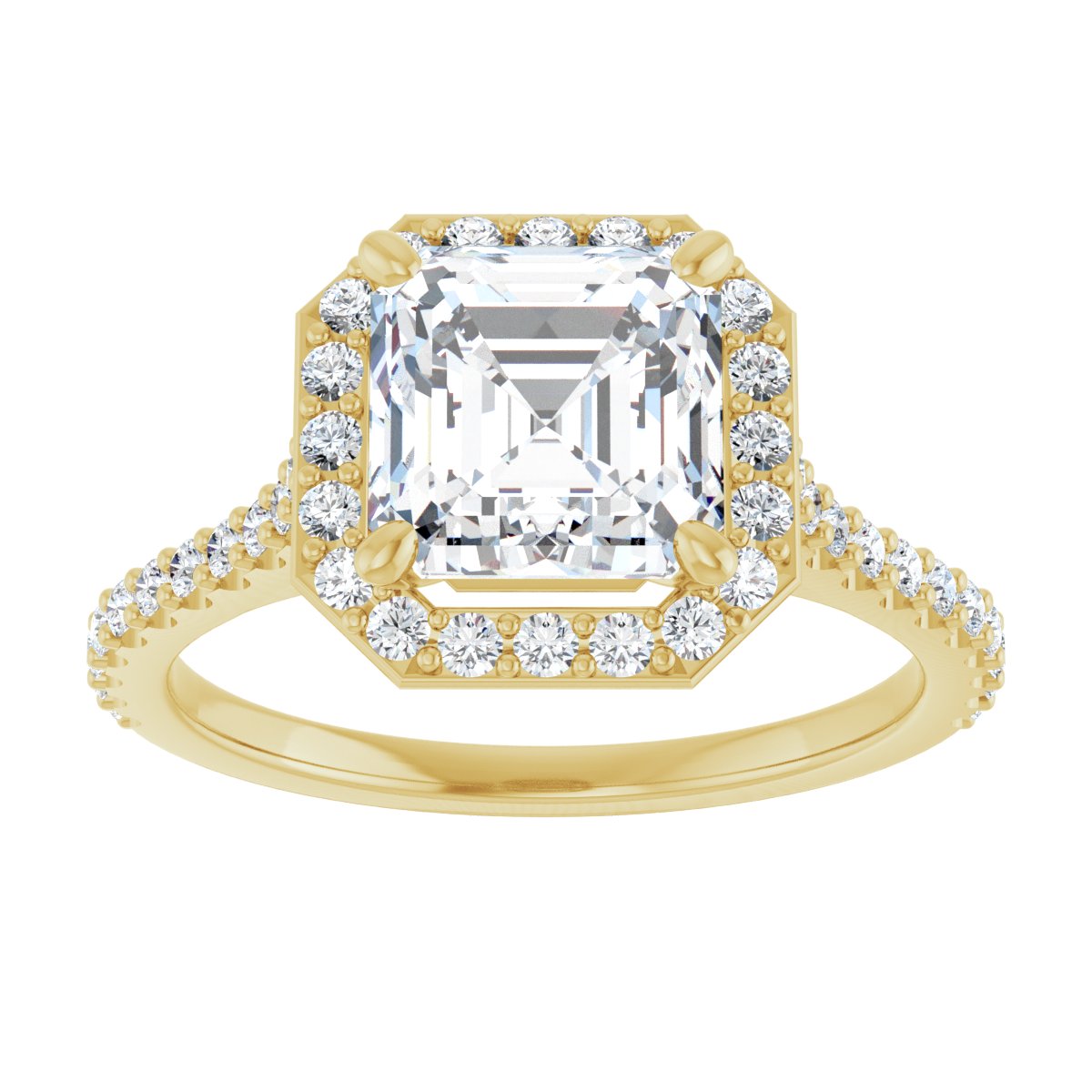 Asscher Halo-Style Engagement Ring