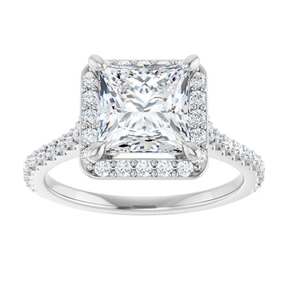 Princess Halo-Style Engagement Ring