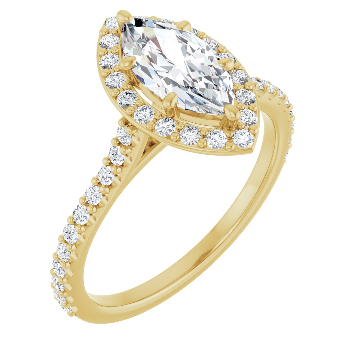 Marquise Halo-Style Engagement Ring