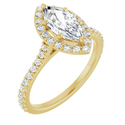 Marquise Halo-Style Engagement Ring