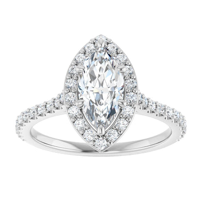 Marquise Halo-Style Engagement Ring