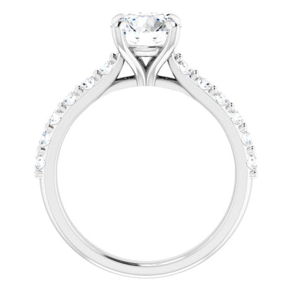 Round Brilliant Accented Engagement Ring