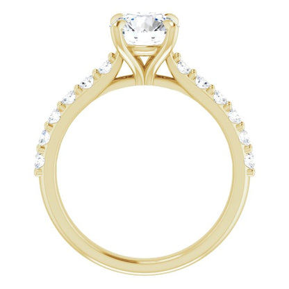 Round Brilliant Accented Engagement Ring