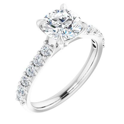 Round Brilliant Accented Engagement Ring