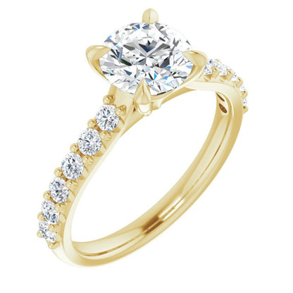 Round Brilliant Accented Engagement Ring