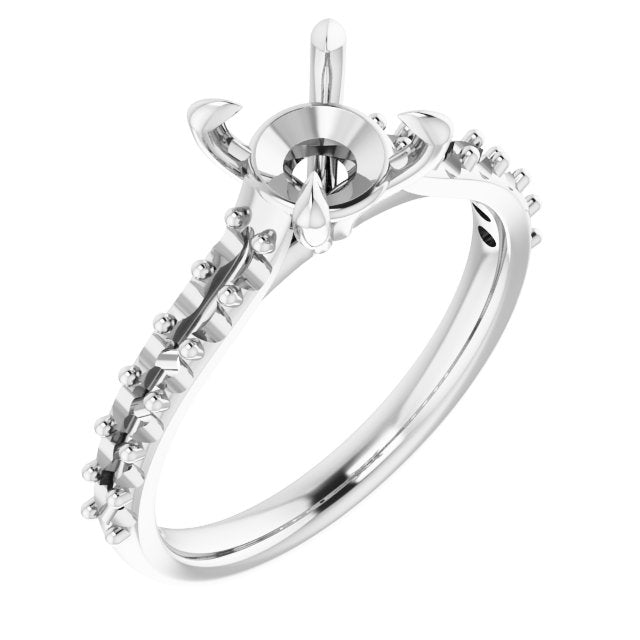 Round Brilliant Accented Engagement Ring