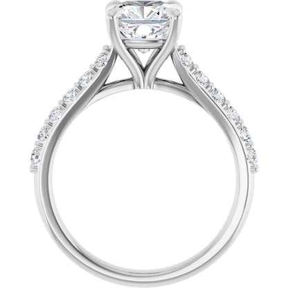 Cushion Accented Engagement Ring