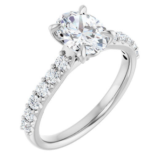 Oval Accented Engagement Ring