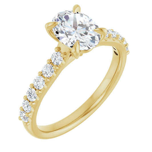 Oval Accented Engagement Ring