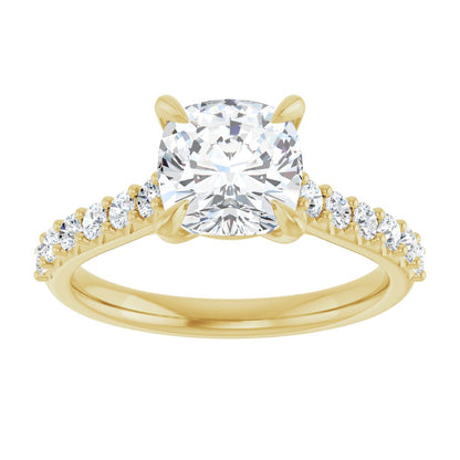 Cushion Accented Engagement Ring