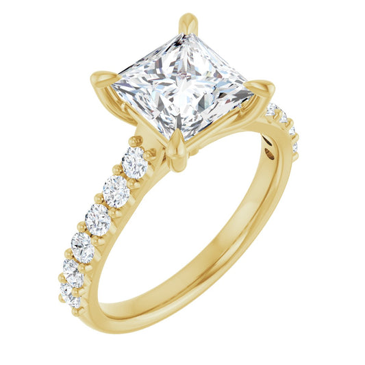 Princess Accented Engagement Ring