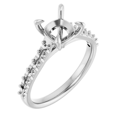 Cushion Accented Engagement Ring