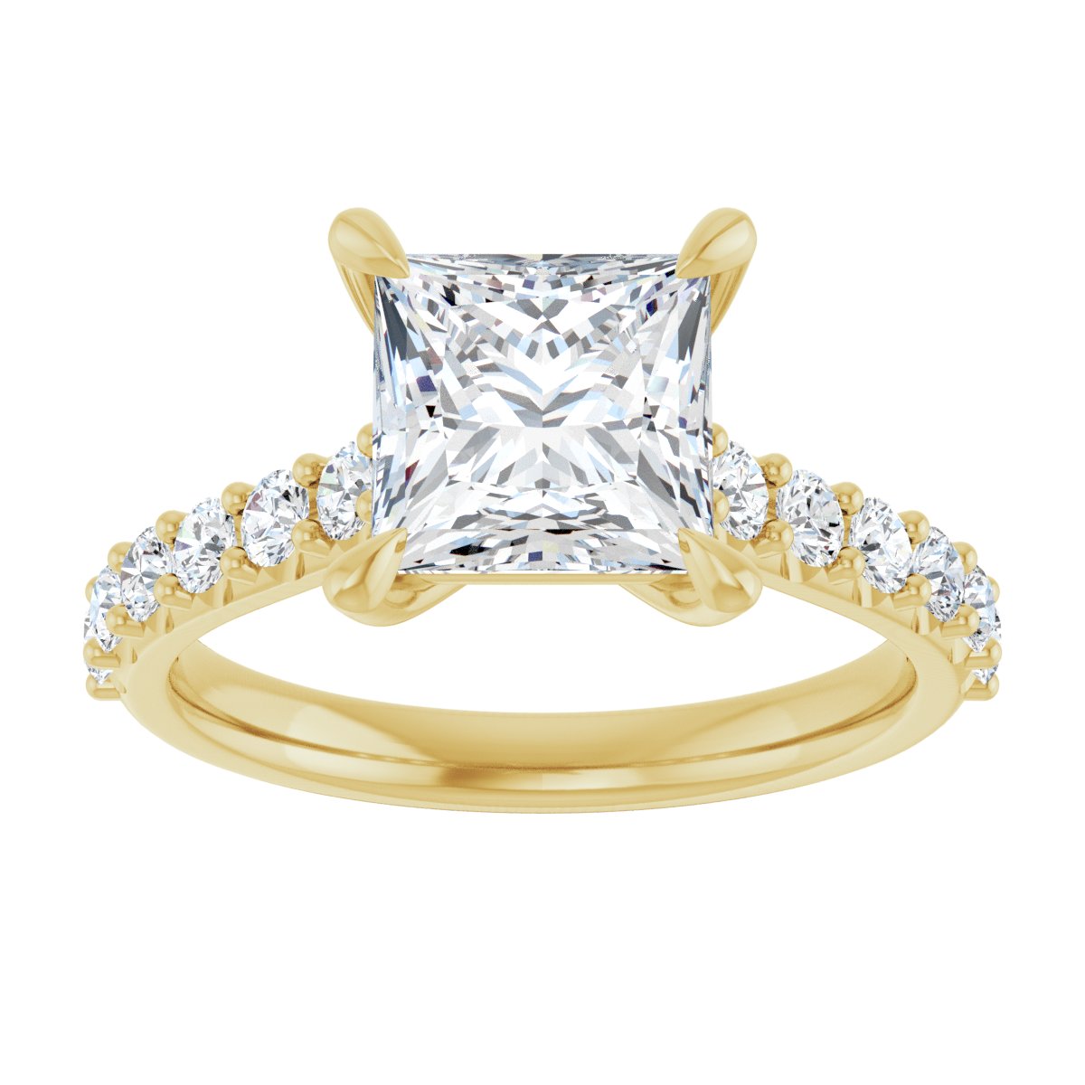 Princess Accented Engagement Ring