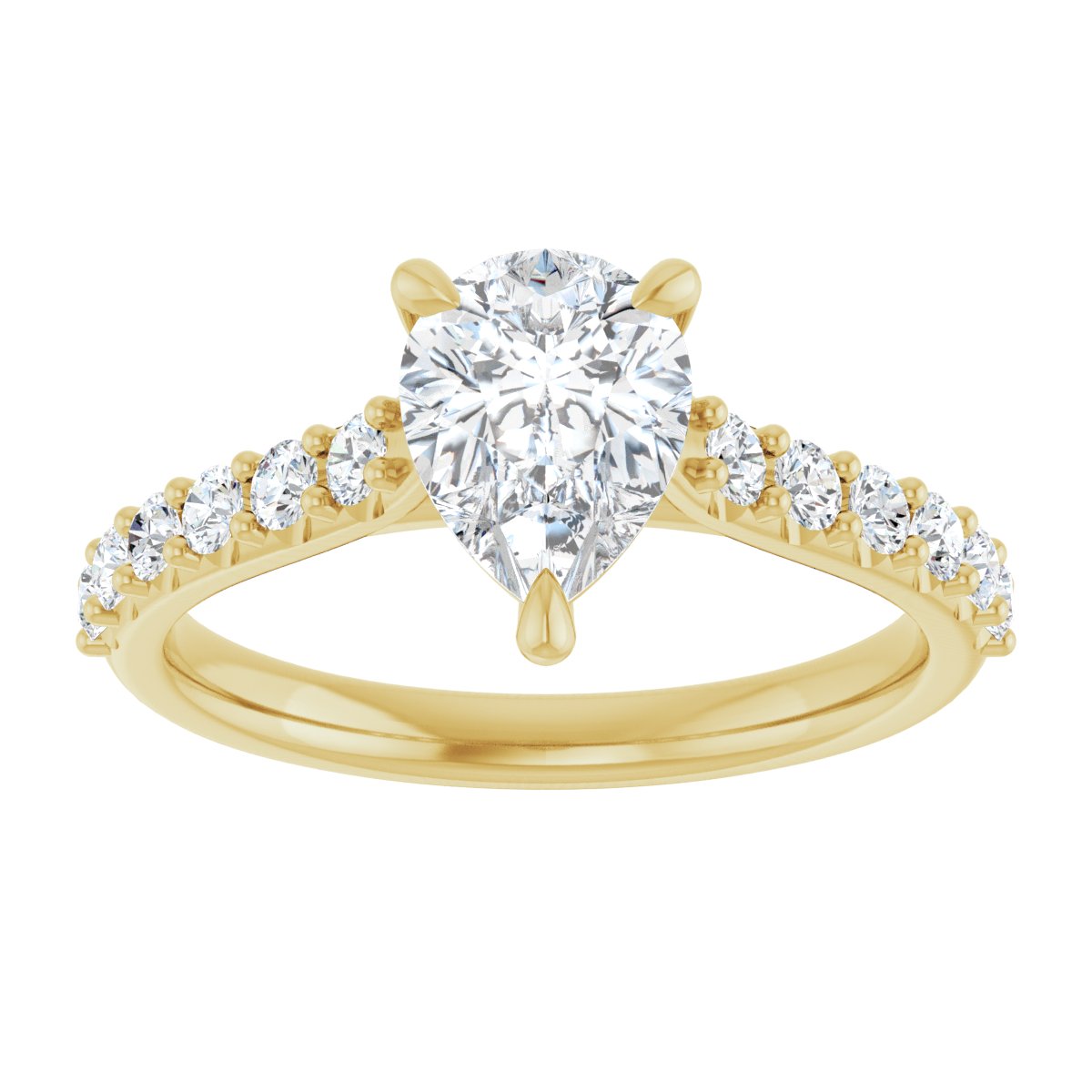 Pear Accented Engagement Ring