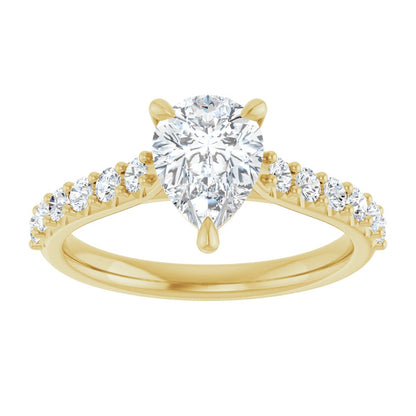 Pear Accented Engagement Ring