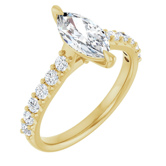 Marquise Accented Engagement Ring