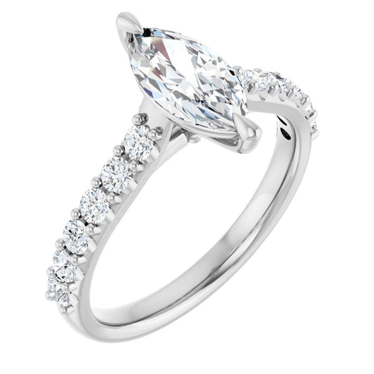 Marquise Accented Engagement Ring