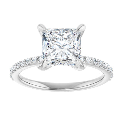 Princess Accented Engagement Ring