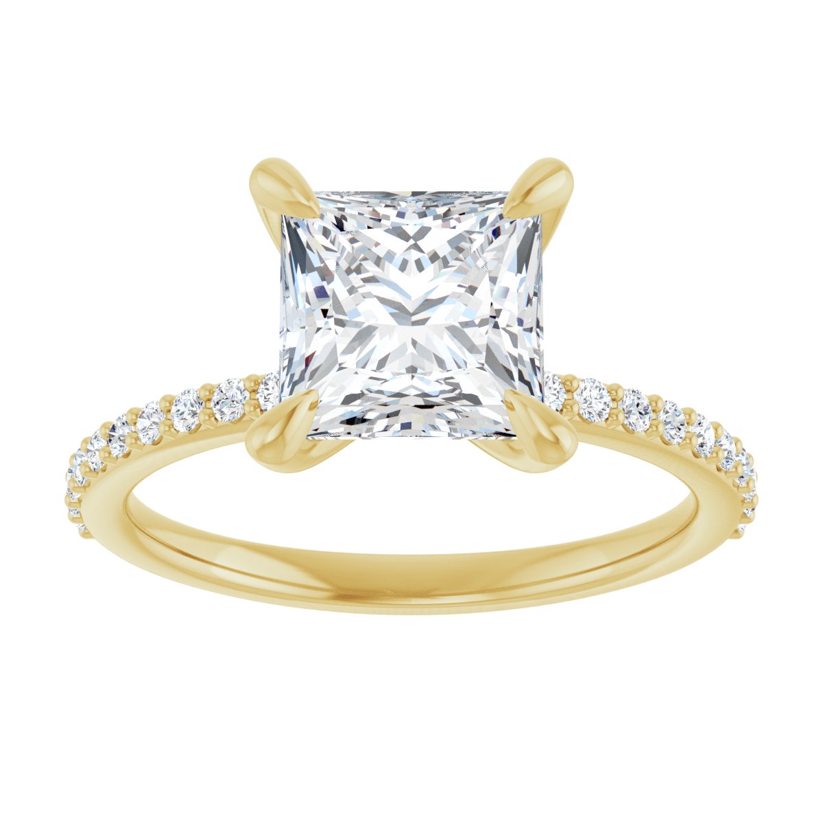 Princess Accented Engagement Ring