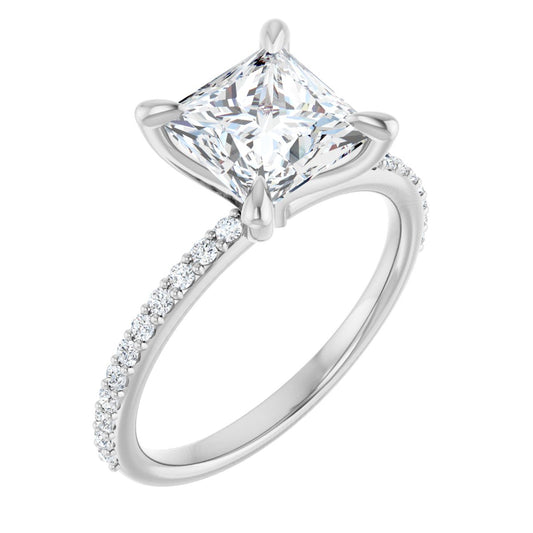 Princess Accented Engagement Ring