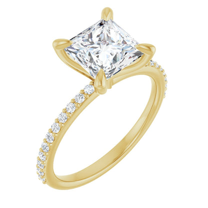 Princess Accented Engagement Ring