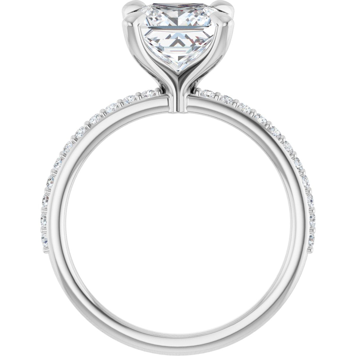 Princess Accented Engagement Ring