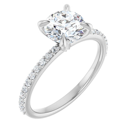 Round Brilliant Accented Engagement Ring