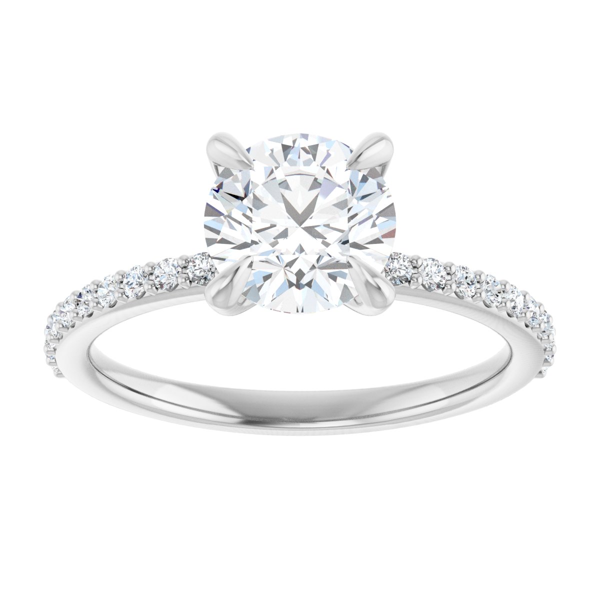 Round Brilliant Accented Engagement Ring