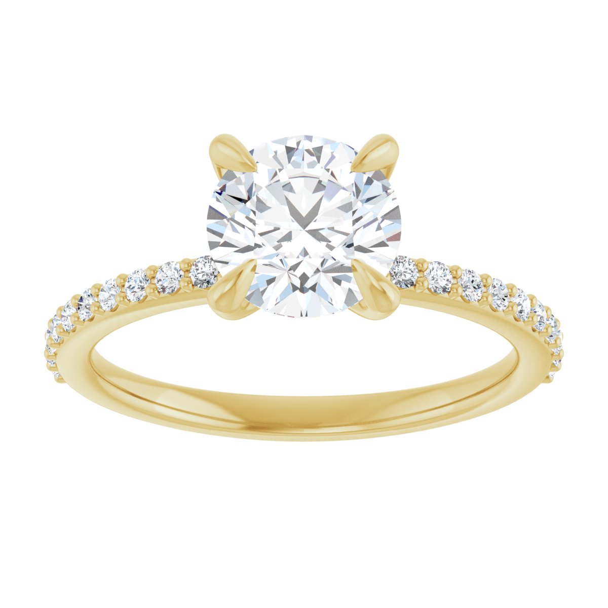 Round Brilliant Accented Engagement Ring