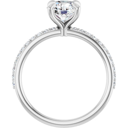 Round Brilliant Accented Engagement Ring