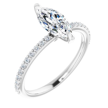 Marquise Accented Engagement Ring