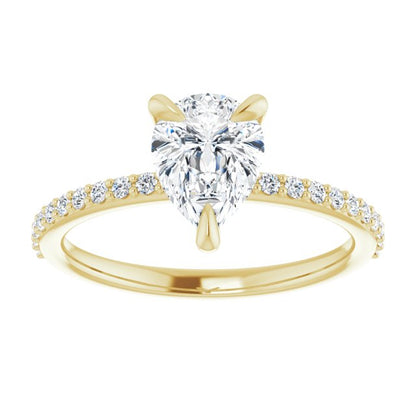 Pear Accented Engagement Ring