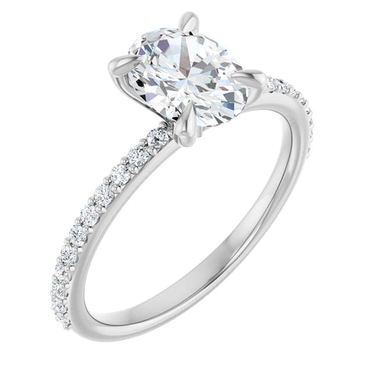 Oval Accented Engagement Ring